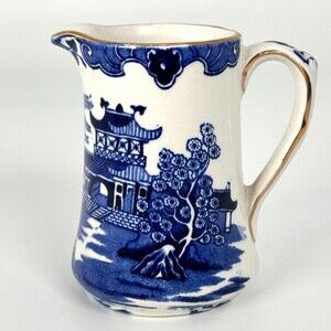 Burleigh Ware Blue Willow Small Tea Creamer Dinnerware Tableware UK England